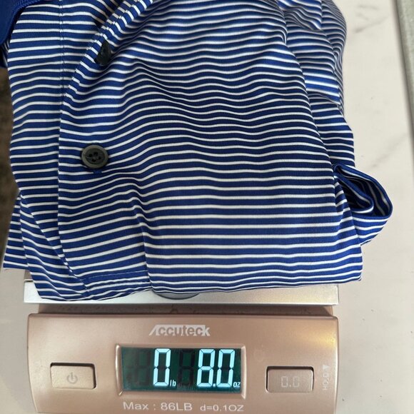 Grand Slam Performance Mens Striped Polo Shirt Blue & White Size L Golf Wear - Picture 8 of 8
